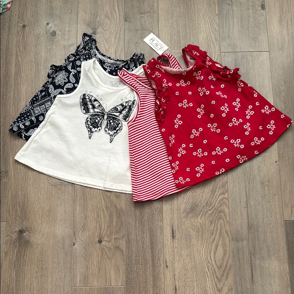 The Children's Place Red, White, and Blue Baby Girl Dress Set